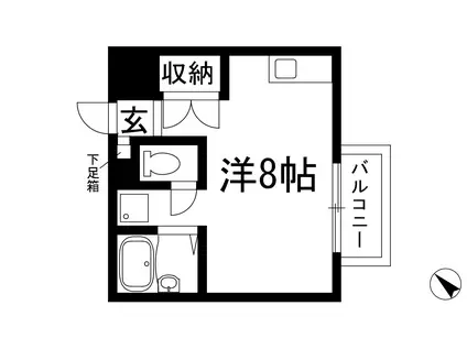 ヴィラ上ヶ原(ワンルーム/2階)の間取り写真