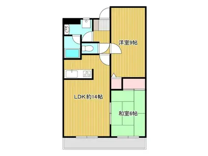 ハイムやすらぎ(2LDK/2階)の間取り写真