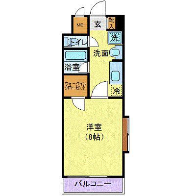 PINE上杉(1K/9階)の間取り写真