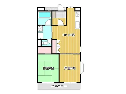 レジデンス・ユキ(2LDK/3階)の間取り写真