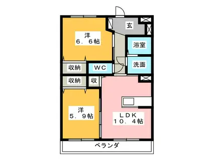 プリマベーラ(2LDK/3階)の間取り写真