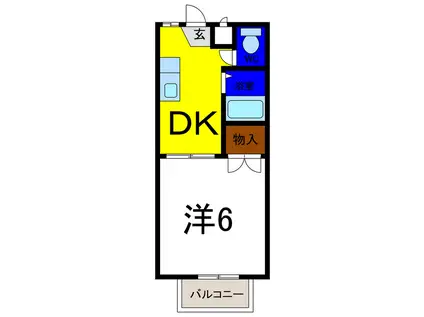 春木ハイツ(1DK/2階)の間取り写真