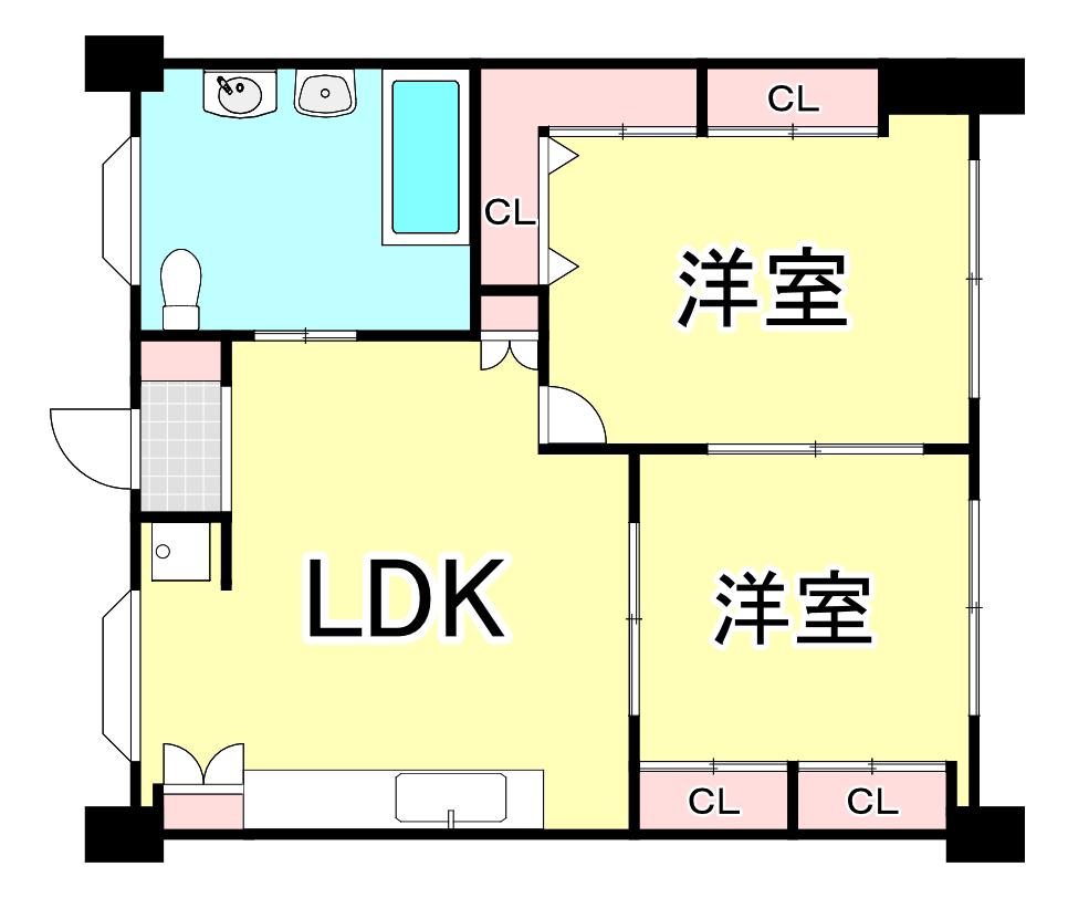フォルザ住吉N棟(2LDK/3階)の間取り写真