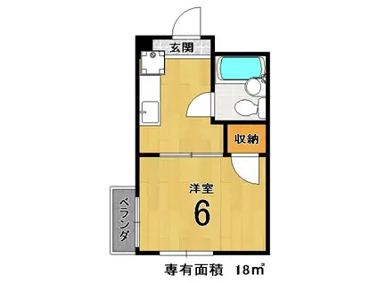 ハイム鴻の巣(1K/3階)の間取り写真