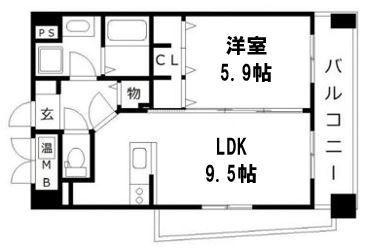 モン・ルポ博多駅東(1LDK/12階)の間取り写真