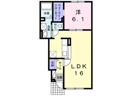 ビリーブ グットII(1LDK/1階)の間取り写真