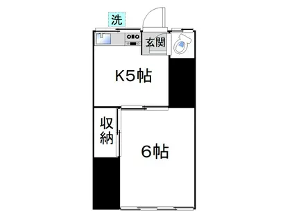 八重垣荘(1K/2階)の間取り写真