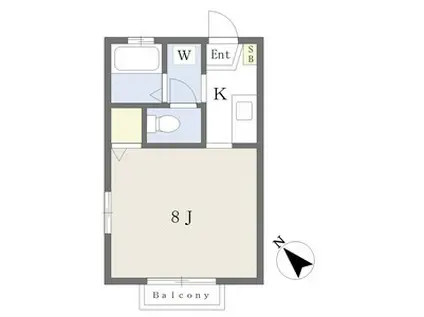 アースアイランドIII(1K/2階)の間取り写真