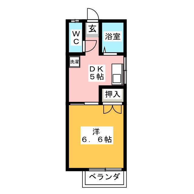 アパートメント1TF-TO城北(1DK/2階)の間取り写真