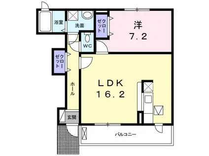 チェリーサイド・M A・B(1LDK/1階)の間取り写真