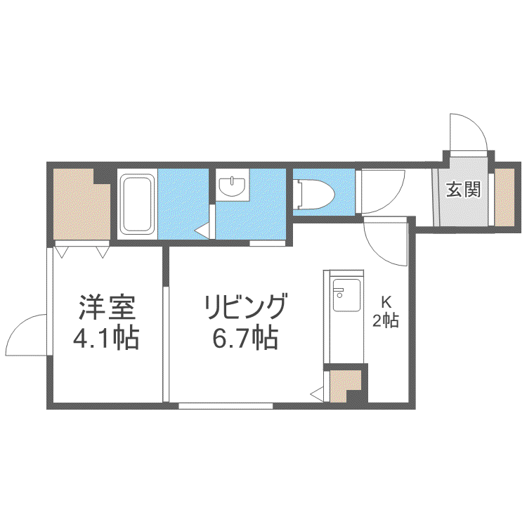 BONZO(1LDK/4階)の間取り写真
