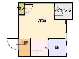 グーテONE(1K/2階)の間取り写真