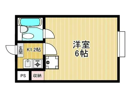 ロイヤル高田(1K/2階)の間取り写真