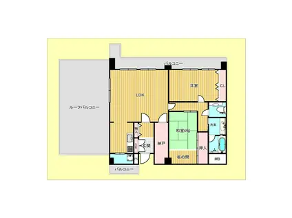 ロイヤルオータイム(2LDK/8階)の間取り写真