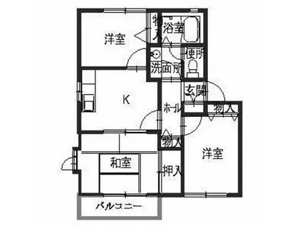 マイハウスK(2LDK/1階)の間取り写真