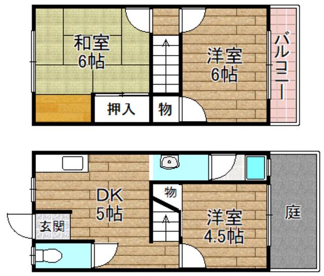 レジデンス冨山(3DK/2階)の間取り写真