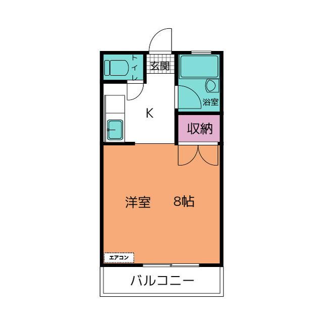 フェルヴールA(ワンルーム/2階)の間取り写真