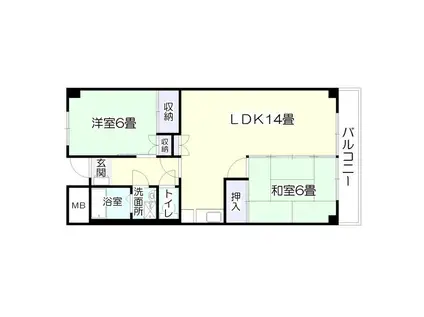 ニューライフ高嶺(2LDK/1階)の間取り写真