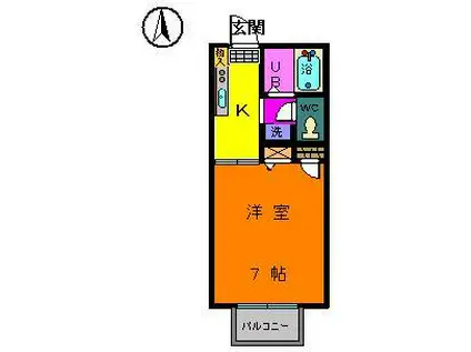 メゾンセフィーラ(1K/1階)の間取り写真