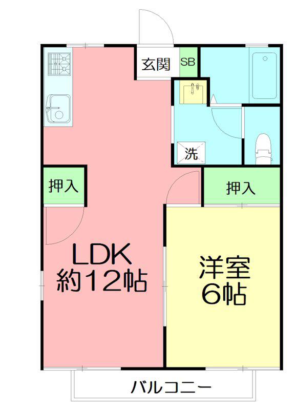 コートビレッジ(1LDK/2階)の間取り写真