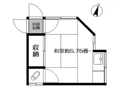 天沼小町荘(ワンルーム/1階)の間取り写真