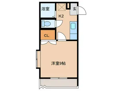 パラッツォ・S(1K/1階)の間取り写真