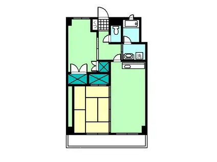 グランドスクェア東谷山(2LDK/3階)の間取り写真