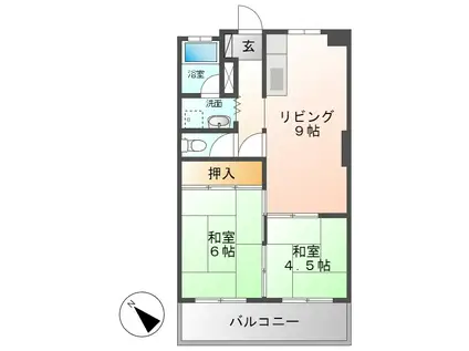 コーポ小瀬(2DK/2階)の間取り写真