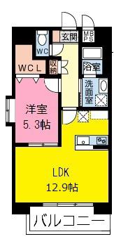 カーサビアンカ(1LDK/3階)の間取り写真