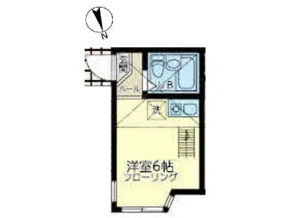 ユナイト南太田ジヴェルニー(ワンルーム/1階)の間取り写真