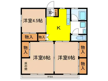 エコーハイツ小林(3K/1階)の間取り写真