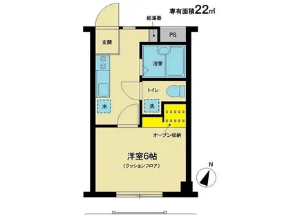 アバンス槌屋(1K/1階)の間取り写真