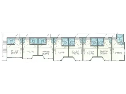 ユナイト上町ヘルマンミュラー(1K/2階)の間取り写真