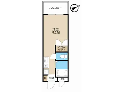 テグラス(ワンルーム/3階)の間取り写真