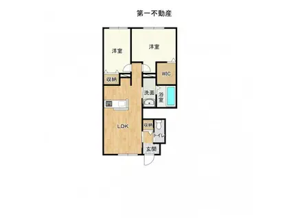 ジュセイビレッジ JR加古川線(2LDK/1階)の間取り写真