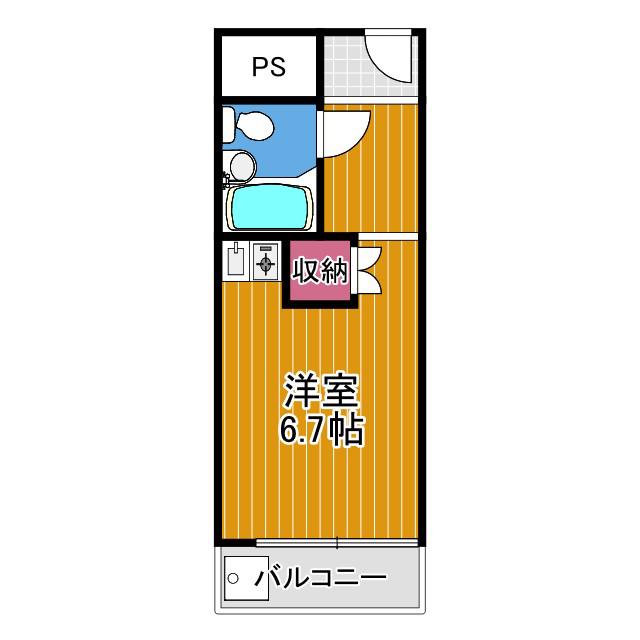 本多ビルディ(ワンルーム/2階)の間取り写真