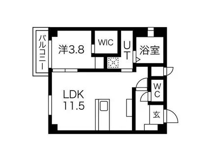 シュガーローフパーク浄心(1LDK/4階)の間取り写真