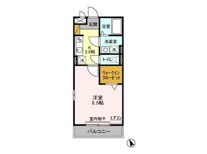 コンフォールK(1K/3階)の間取り写真