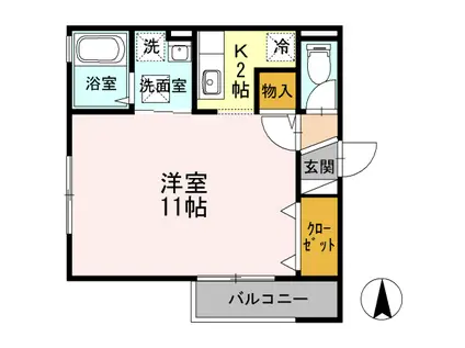 レセンテ手城(1K/1階)の間取り写真