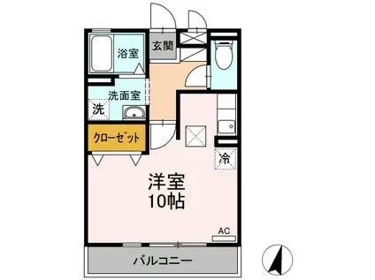 ドミールさつき(ワンルーム/1階)の間取り写真
