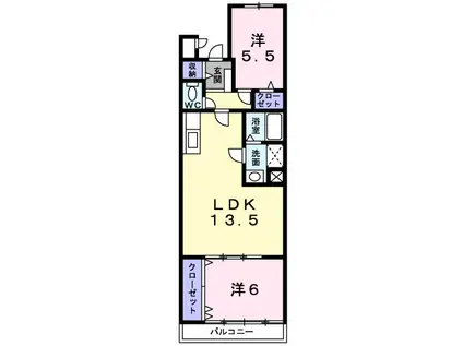 フロンティア21(2LDK/2階)の間取り写真