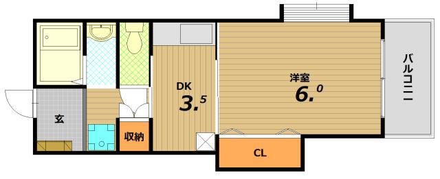 PLATANE(1DK/4階)の間取り写真