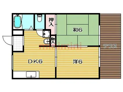 エクセレント高槻B棟(2DK/2階)の間取り写真