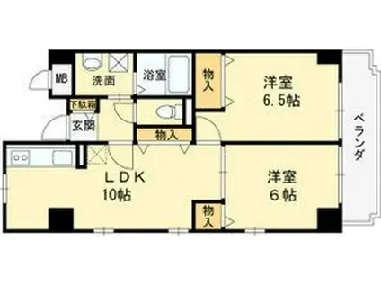 グレース関目(2LDK/7階)の間取り写真