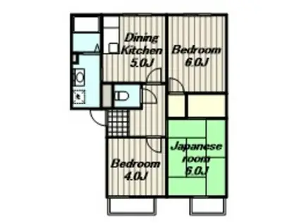 一ツ橋ハイツ(3K/2階)の間取り写真