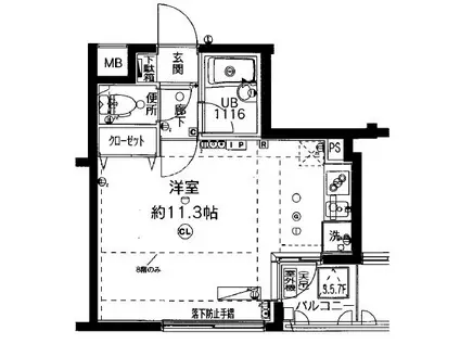 アーバイル神田イースト(ワンルーム/3階)の間取り写真