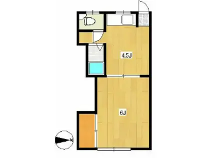 メイアパート(1DK/1階)の間取り写真