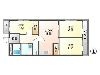 マロン塚口(3LDK/2階)の間取り写真