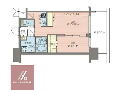 プレジオ阿波座(1LDK/6階)の間取り写真