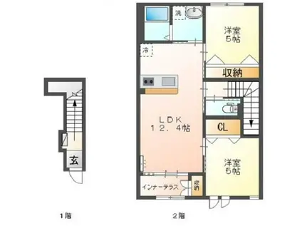 ジュアン(2LDK/2階)の間取り写真